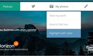 Horizon – Menu Bar Plugin for WordPress