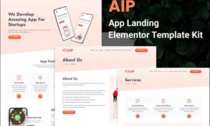 Aip – App Landing Elementor Template Kit