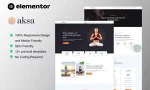 Aksa – Yoga Teacher & Studio Elementor Template Kit