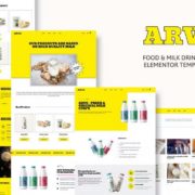 Arvo – Food & Milk Drink Store Elementor Template Kit