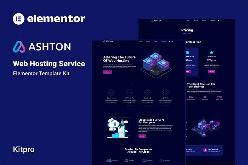 Ashton – Web hosting Elementor Template Kit