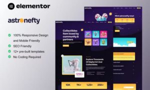 Astronefty – NFT Portfolio Elementor Template Kit