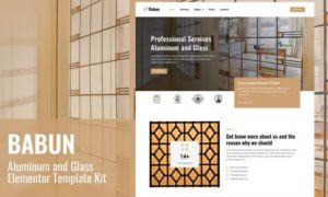 Babun – Aluminum and Glass Installation and Repair Services Elementor Template Kit