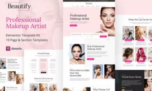 Beautify – Makeup Artist & Hair Stylist Elementor Template Kit