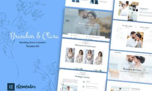 Brandon & Clara – Wedding Event Invitation Elementor Template Kit