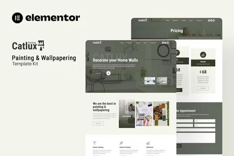 Catlux – Painting & Wallpapering Elementor Template Kit