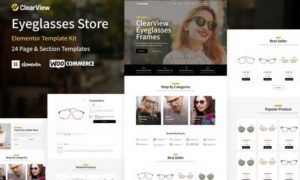 ClearView – Eyeglasses & Eyewear Store WooCommerce Elementor Template Kit