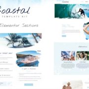 Coastal Travel and Surf Grunge Template Kit