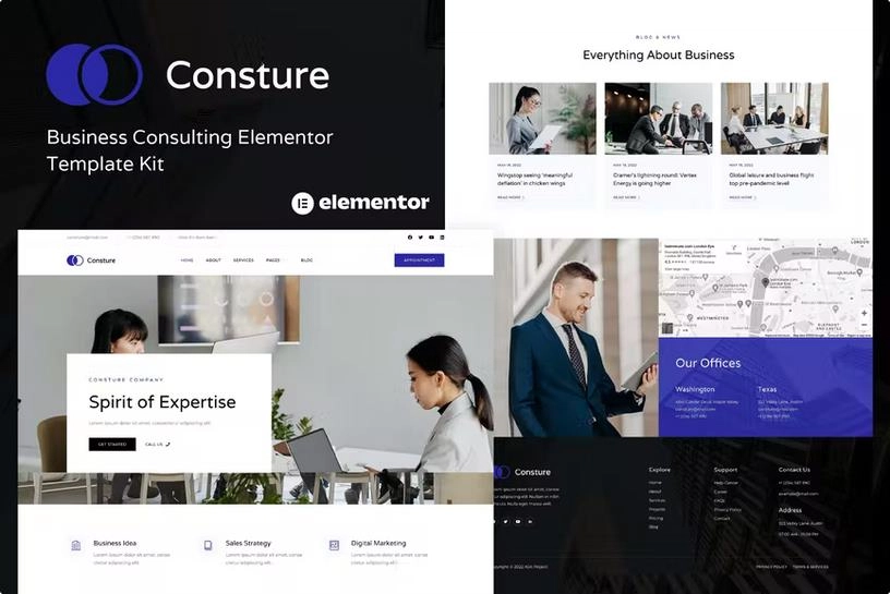 Consture – Business Consulting Elementor Template Kit