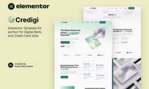 Credigi – Digital Bank & Credit Card Elementor Template Kit