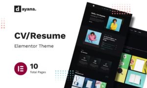 Dayana – Resume Elementor Template Kit