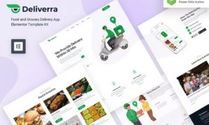 Deliverra – Food & Grocery Delivery App Elementor Template Kit