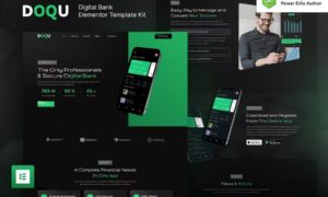 DOQU – Dark Digital Bank & E-Wallet Elementor Template Kit