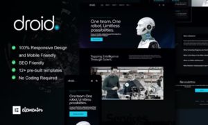 Droid – Robotics & Technology Services Elementor Template Kit