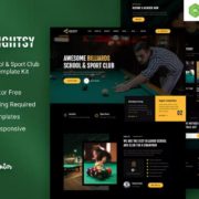 Eightsy – Billiard School & Sport Club Elementor Template Kit