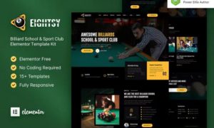 Eightsy – Billiard School & Sport Club Elementor Template Kit