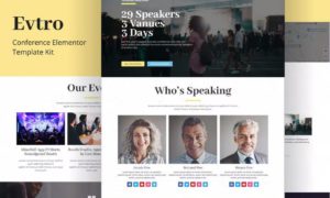 Evtro – Conference Event Elementor Template Kit