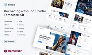 Exodio | Recording & Sound Studio Elementor Template Kit