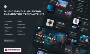 Fire Monkey | Music Band & Musician Elementor Template Kit