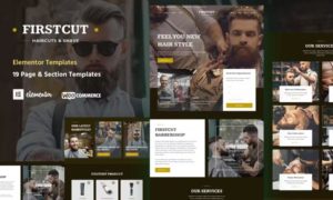 FirstCut – Barbershop & Men’s Grooming Elementor Template Kit