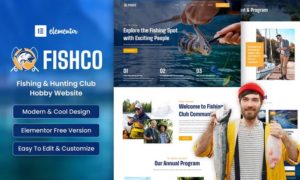 Fishco – Fishing & Hunting Club Elementor Template Kit