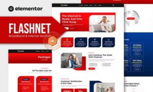 Flashnet – Broadband & Telecom Internet Provider Elementor Template kit