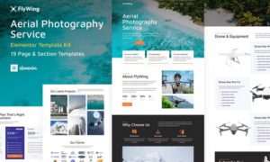 FlyWing – Drone Aerial Video & Photography WordPress Elementor Template Kit