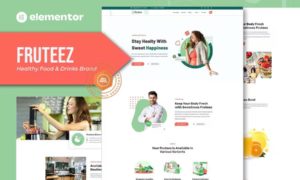 Fruteez – Healthy Food & Drinks Brand Elementor Template Kit