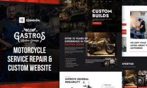 Gastros Garage – Motorcycle Service Repair Elementor Template Kit