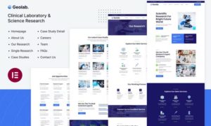 Geolab | Clinical Laboratory & Science Research Elementor Template Kit