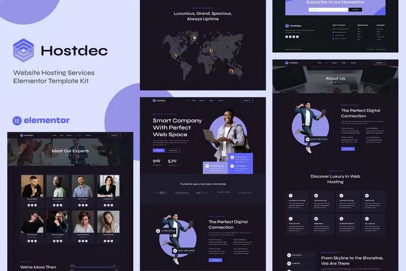 Hostdec – Website Hosting Services Elementor Template Kit