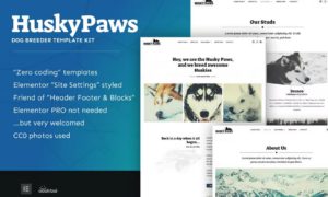 HuskyPaws – Dog Breeder Elementor Template Kit