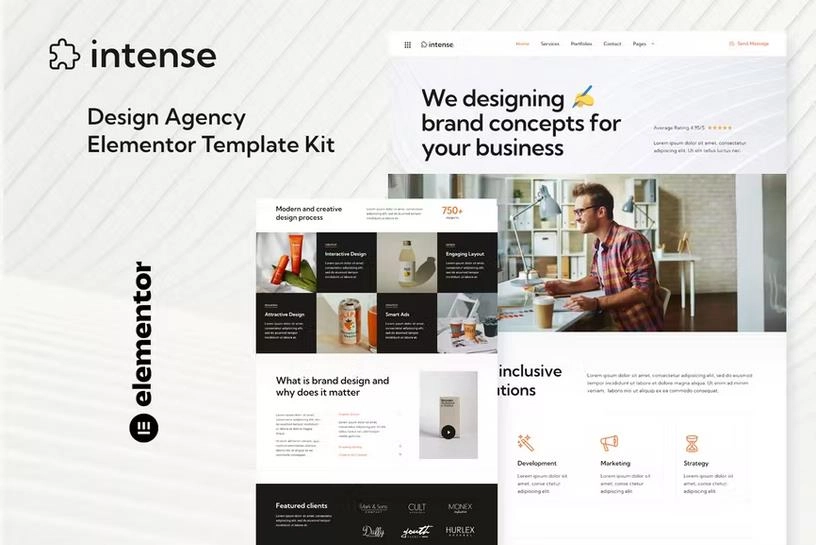 Intense – Creative Digital Agency Services Elementor Template Kit