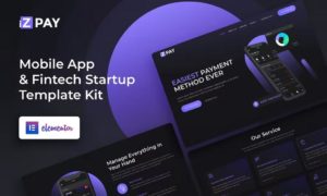 iZPAY – Mobile App & Fintech Startup Elementor Template Kit