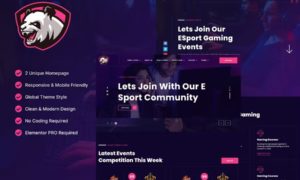 Junio – E-Sport Gaming Events & Streamer Elementor Template Kit