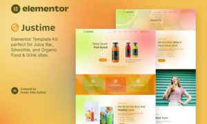 Justime – Juice Bar, Smoothie & Organic Food Elementor Template Kit