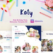 Katy – Kids Birthday Party Planner & Invitation Elementor Template Kit