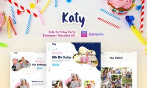 Katy – Kids Birthday Party Planner & Invitation Elementor Template Kit