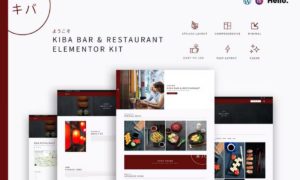 Kiba Bar & Restaurant | Elementor Kit