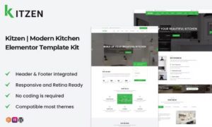 Kitzen | Modern Kitchen Elementor Template Kit