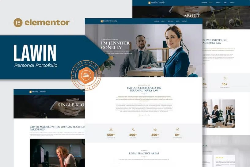 Lawin – Lawyer & Attorney Personal Elementor Template Kits