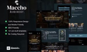 Maccho – Gentlemen Barbershop Elementor Template Kit