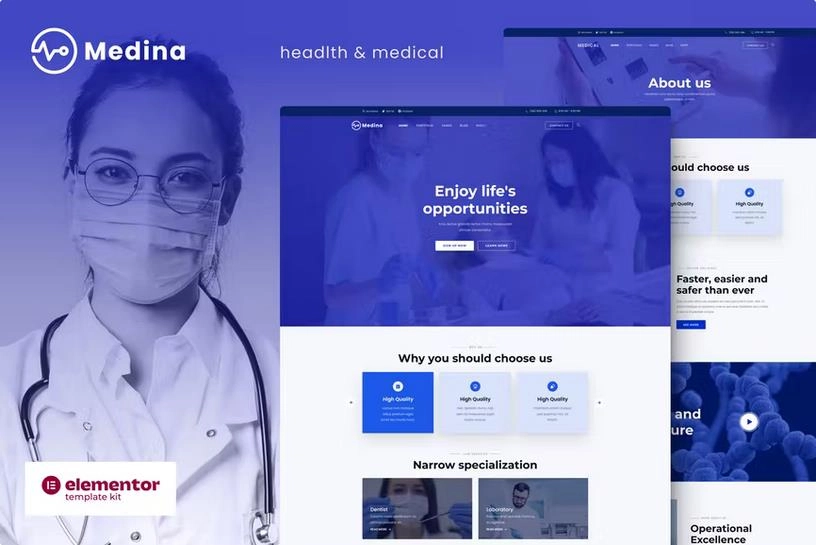 Medina – Medical & Health Elementor Template Kit