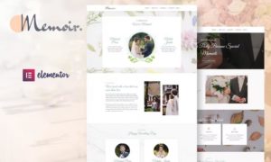 Memoir – Wedding Event & Party Organizer Elementor Template Kit