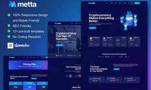 Metta – Cryptocurrency Blockchain & Bitcoin Elementor Template Kit