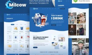 Milcow – Dairy Farm & Eco Milk Elementor Template Kit