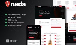 Nada – Guitar Lessons & Courses Elementor Template Kit