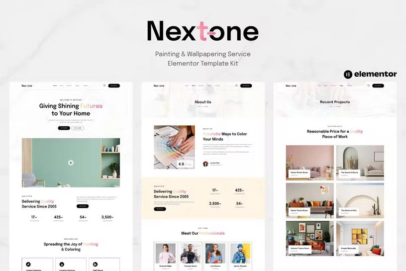 Nextone – Painting & Wallpapering Service Elementor Template Kit