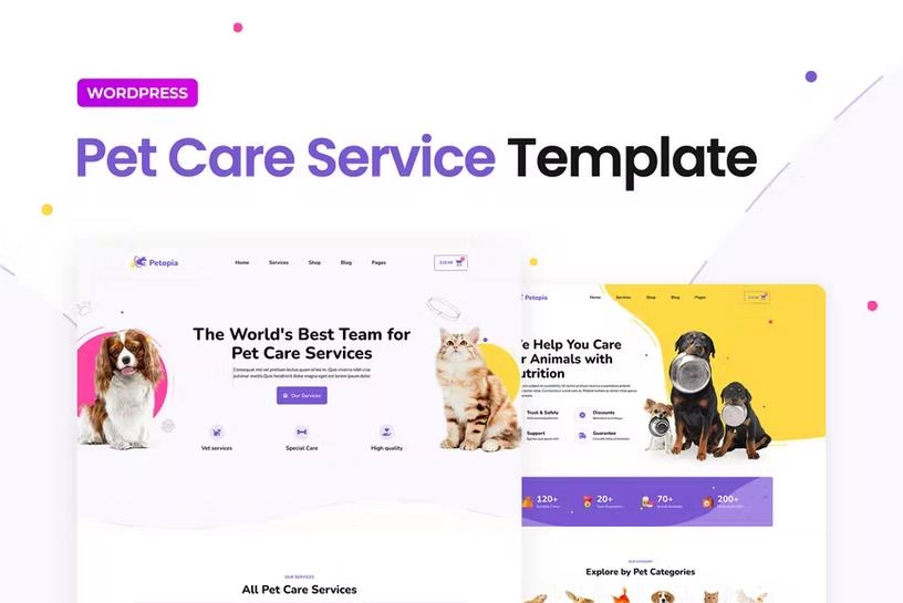 Petopia – Pet Care Service Elementor Template Kit