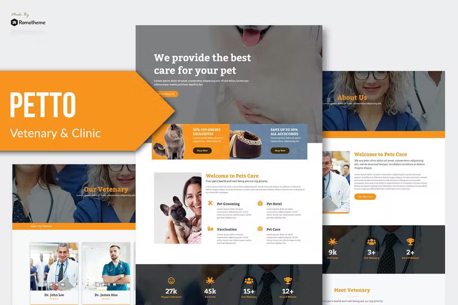 Petto – Vetenary Pet Clinic Template Kit Latest Version